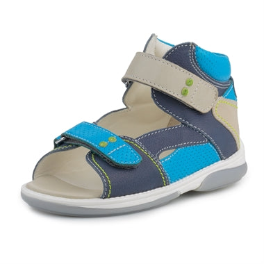Memo boys leather sandals /diagnostic sole /colour Blue/Navy Blue Monacco 1Da