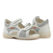 Memo Orthopedic High-Top Girls leather Sandals with Ankle Support/ White OLIVIA