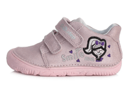 D.D.step girls barefoot leather shoes /Metallic Pink S073-395AM /HEART DETAILS
