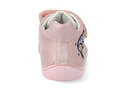 D.D.step girls barefoot leather shoes /Metallic Pink S073-395AM /HEART DETAILS