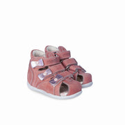 Memo girls leather sandals/ first steps / Pink BAMBI 1JB