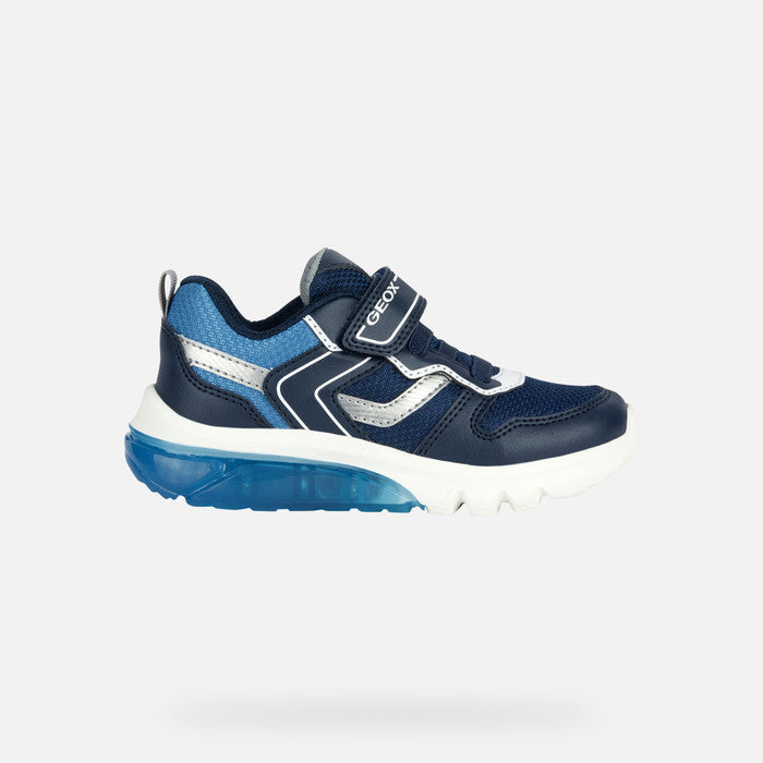 GEOX CIBERDON BOYS SNEAKER WITH LIGHTS/NAVY/DARK SILVER J36LBC_2140.jpg