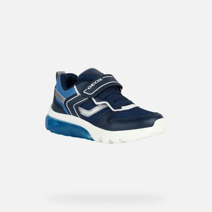 GEOX CIBERDON BOYS SNEAKER WITH LIGHTS/NAVY/DARK SILVER J36LBC_2141.jpg