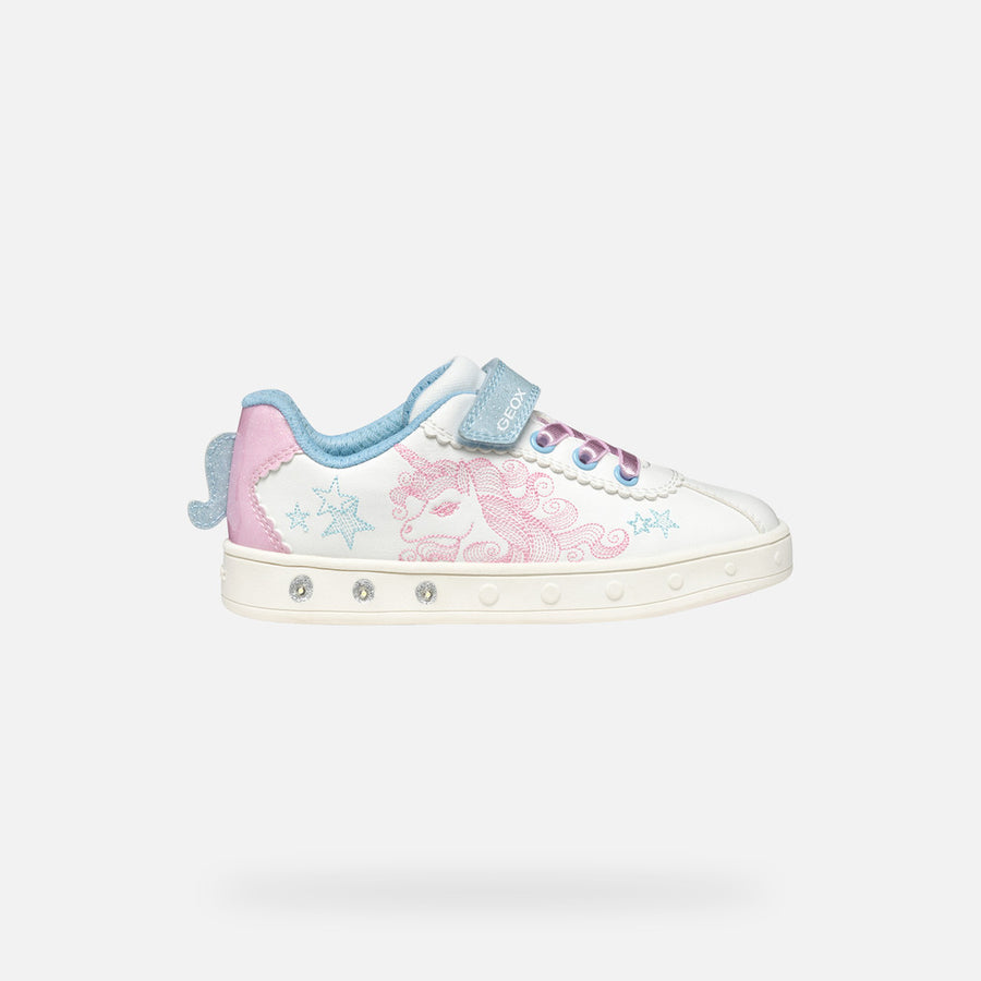 Geox Skylin Girl Shoes with lights / white/pink J558WA C0406