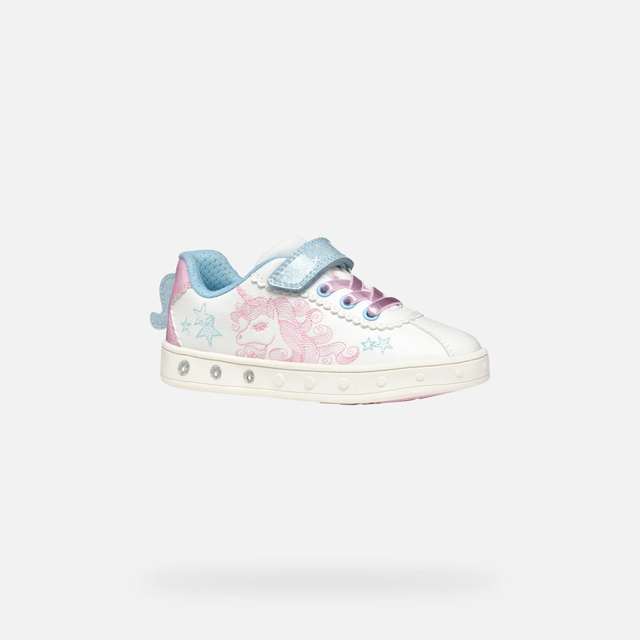 Geox Skylin Girl Shoes with lights / white/pink J558WA C0406