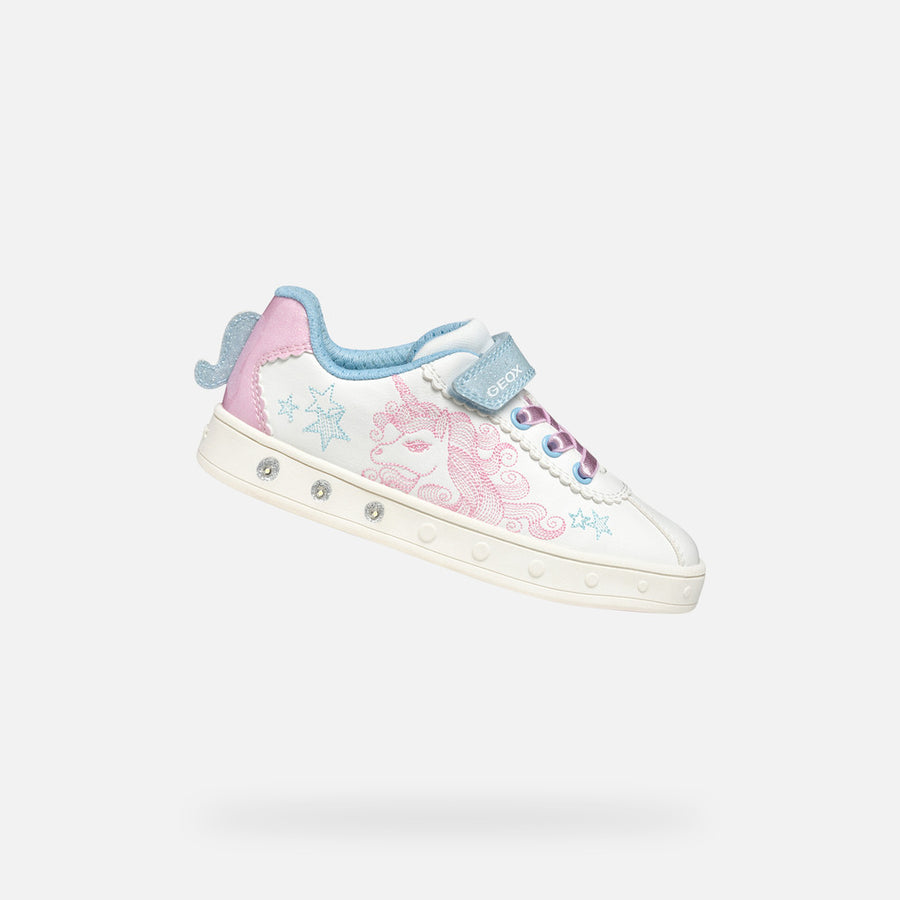 Geox Skylin Girl Shoes with lights / white/pink J558WA C0406