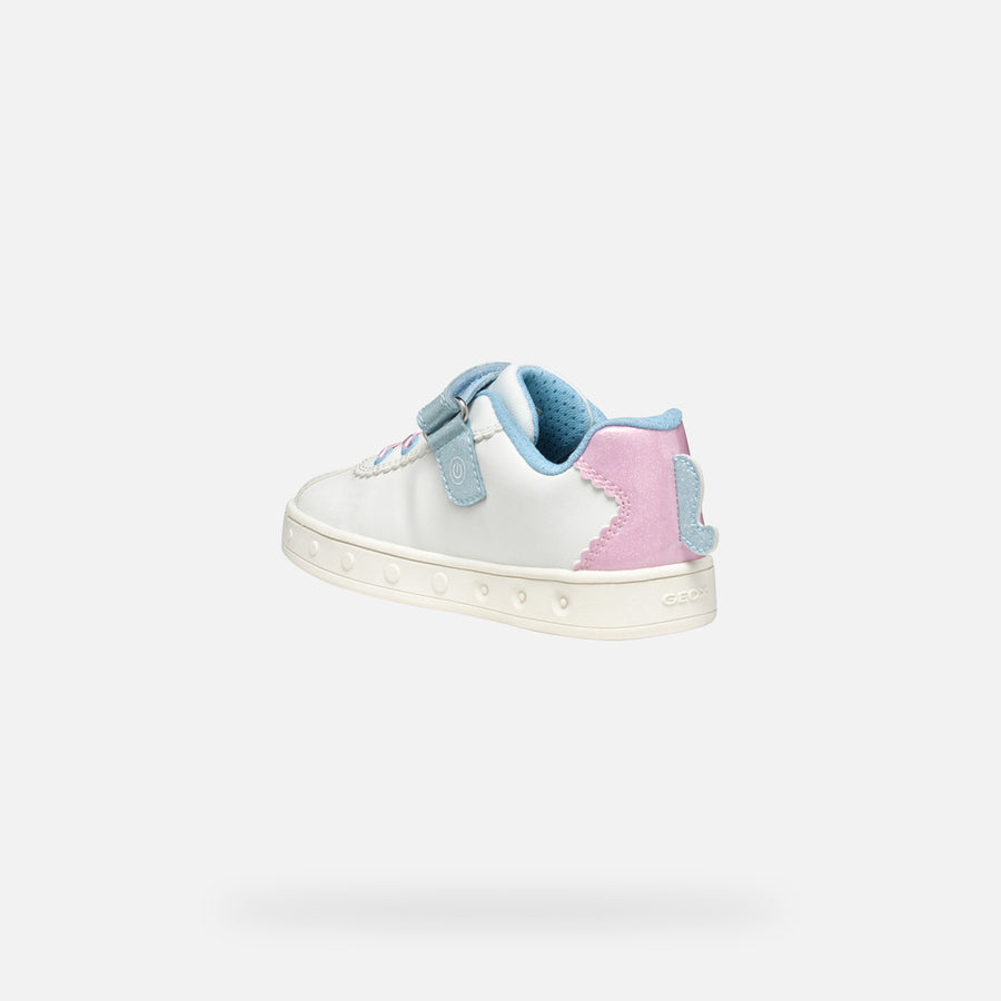 Geox Skylin Girl Shoes with lights / white/pink J558WA C0406