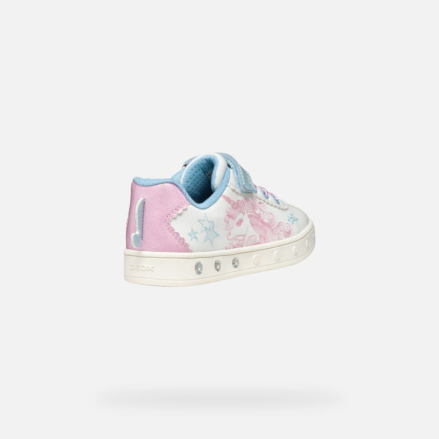 Geox Skylin Girl Shoes with lights / white/pink J558WA C0406
