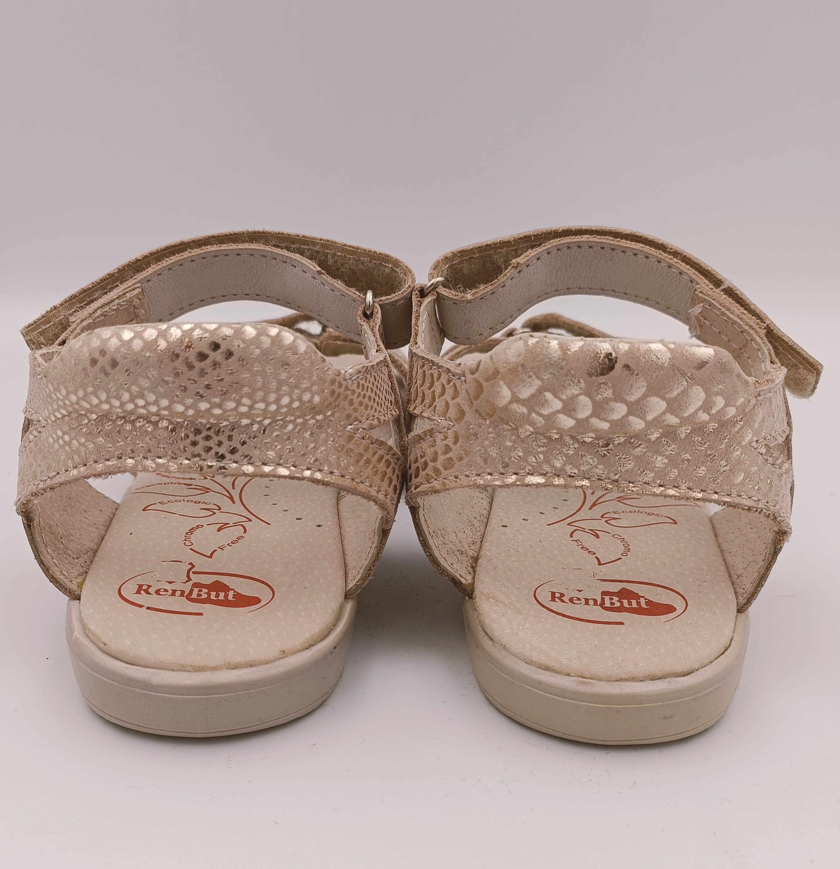 RenBut Girls leather sandals in Beige/ Golden_3848.jpg