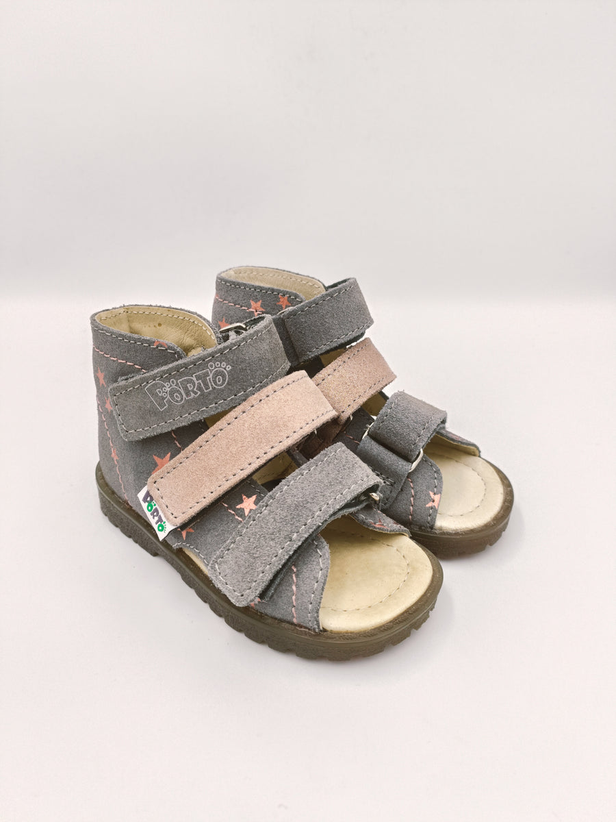 Mrugala PORTO girls sandals, colour grey, stars details