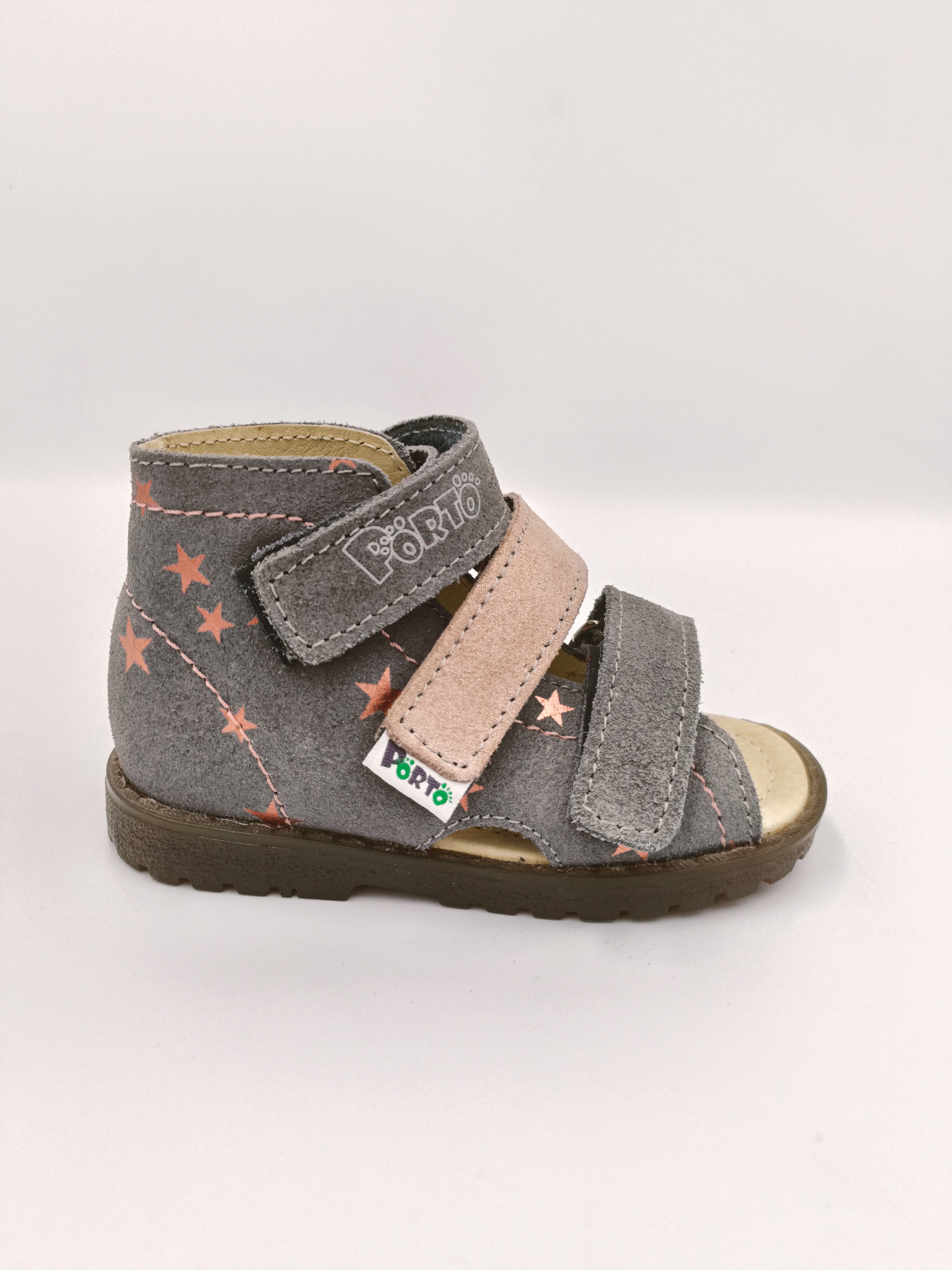 Mrugala PORTO girls sandals, colour grey, stars details