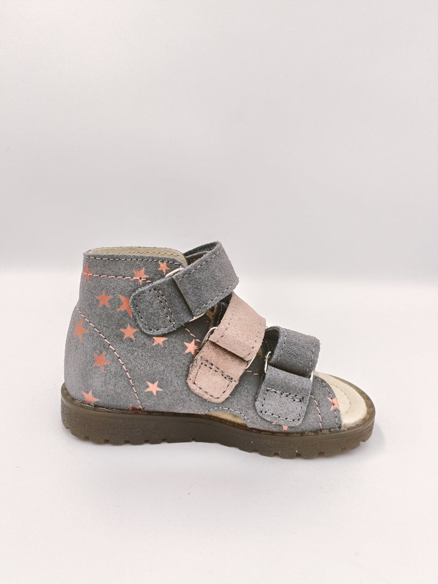 Mrugala PORTO girls sandals, colour grey, stars details