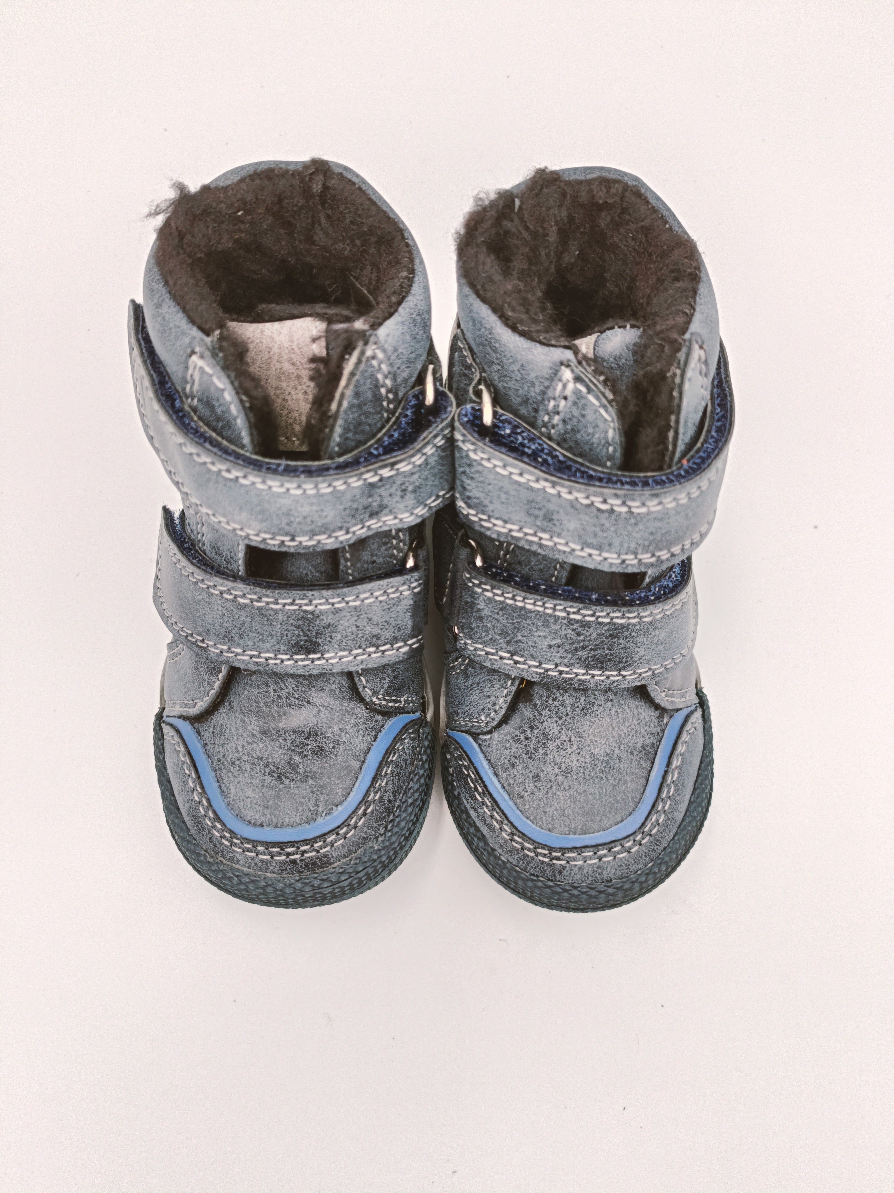 Kornecki boys winter leather boots, colour blue /fur inside