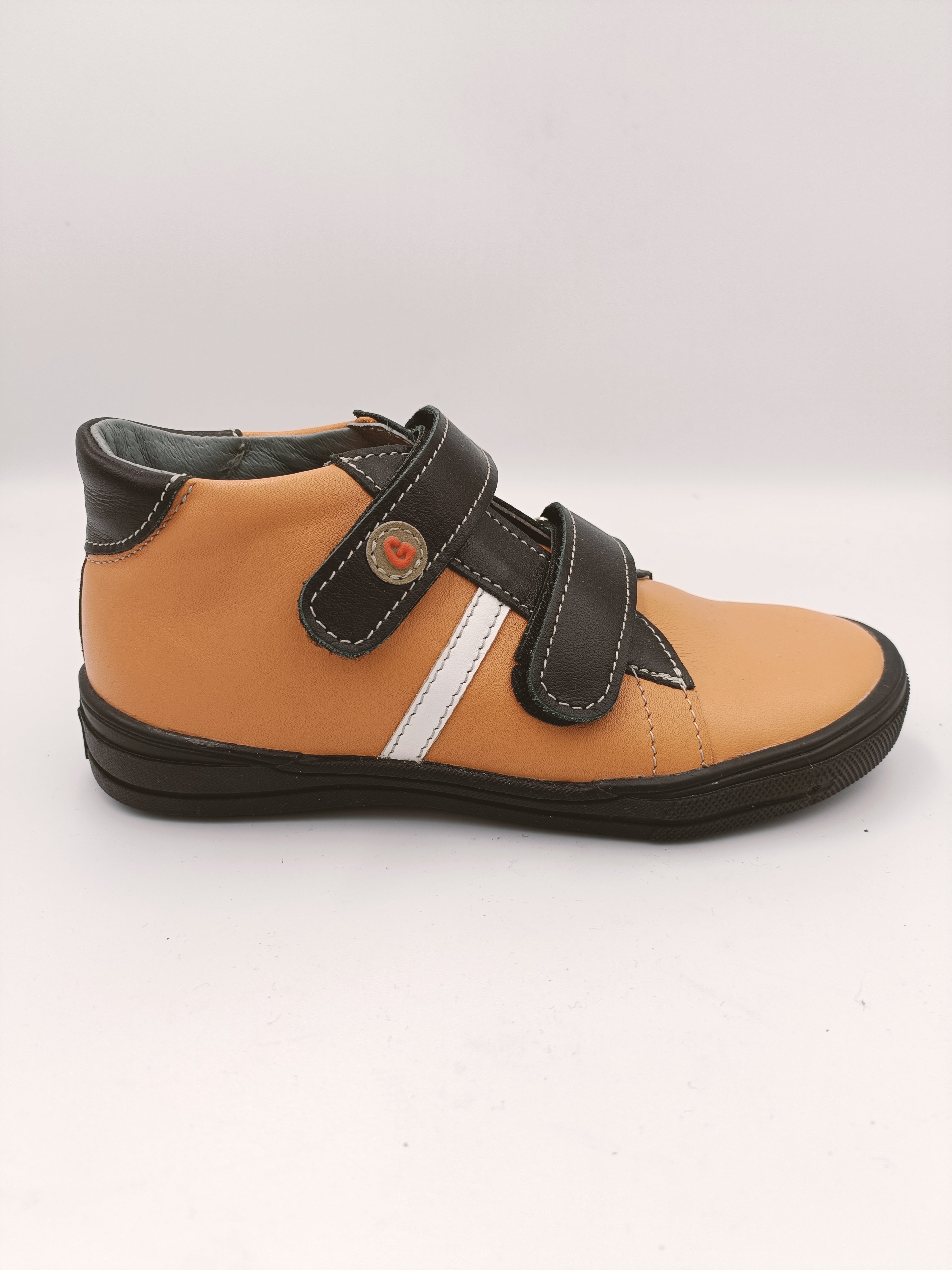 Gaspar boys leather shoes with ARCH SUPPORT /Yellow, black 107/06