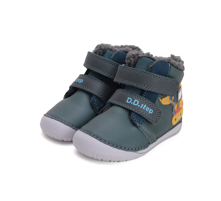 D.D.step boys leather A/W boots/ barefoot /warm lining/ water-repellence boots/ Royal Blue W070-42154