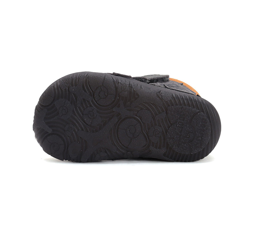 D.D.step boys barefoot A/W boots/ glow in dark/warm lining/ leather/W073-42488A Dark Grey