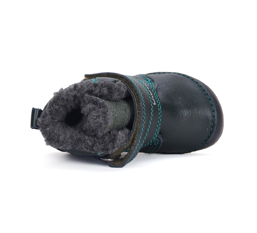D.D.step boys leather A/W boots/ barefoot /warm lining/ water-repellence boots/ Emerald W070-42838A