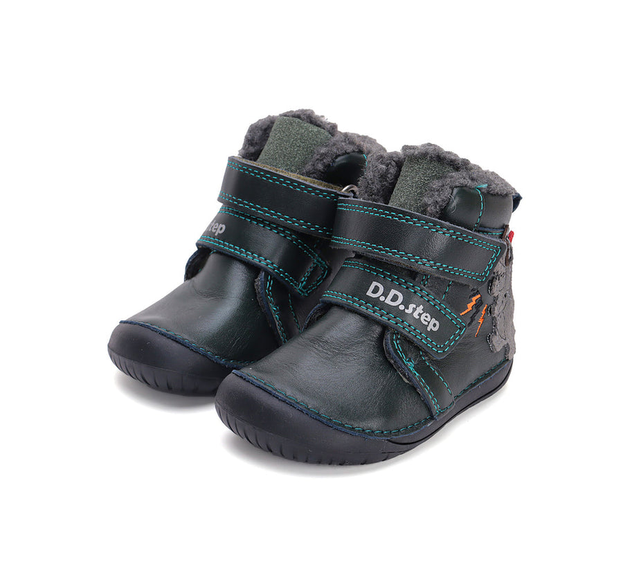 D.D.step boys leather A/W boots/ barefoot /warm lining/ water-repellence boots/ Emerald W070-42838A