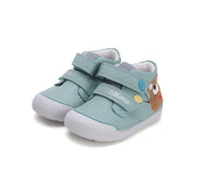 D.D.step boys first steps/ leather shoes with teddy detail Sea Green S066-51917B
