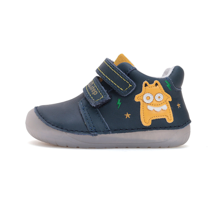 D.D.step boys barefoot/ first steps/ Monster detail/ Royal Blue S070-51698