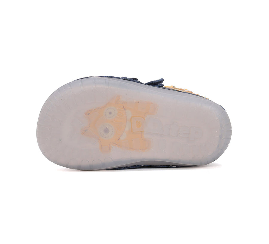 D.D.step boys barefoot/ first steps/ Monster detail/ Royal Blue S070-51698