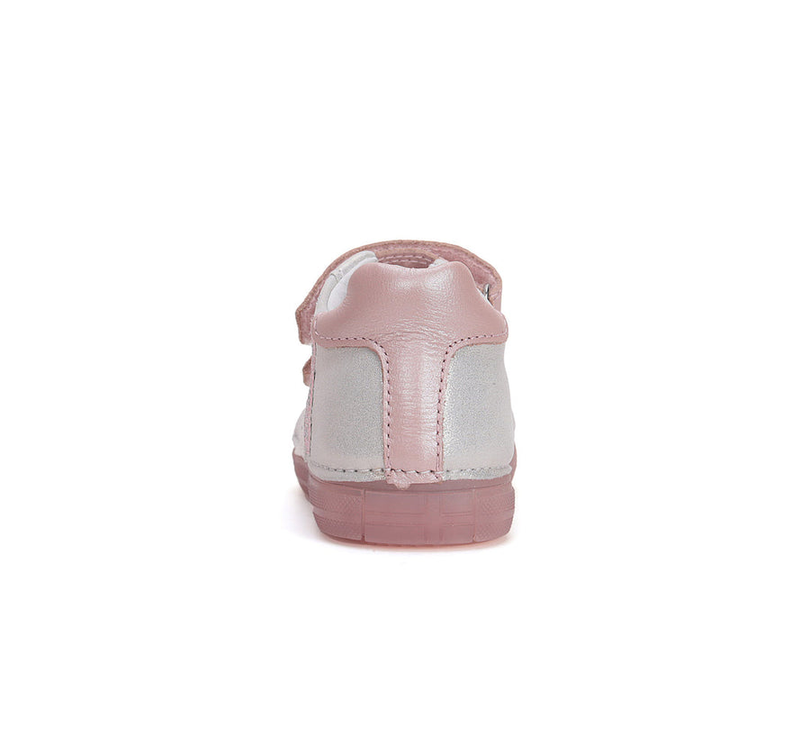 D.D.step girls leather shoes /unicorn detail/ Silver S049-51250