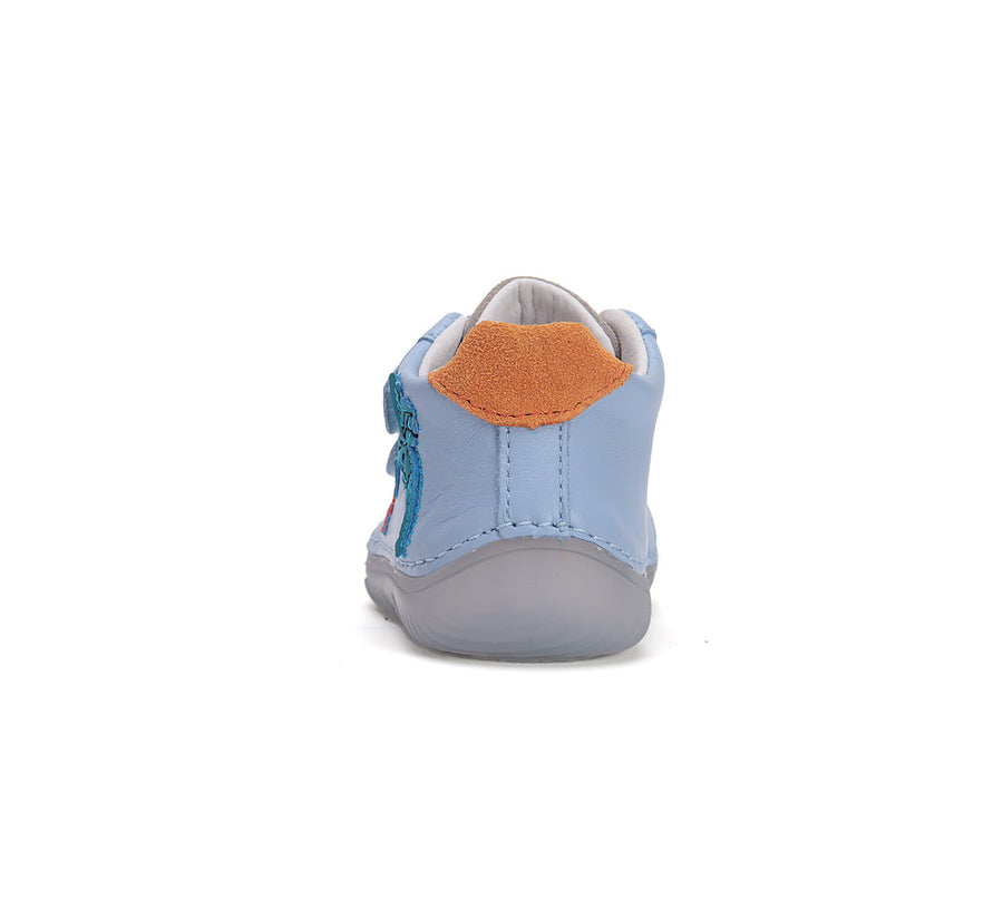 D.D.step boys / first steps/ barefoot leather shoes with Dragon detail in Sky Blue (S073-51696)