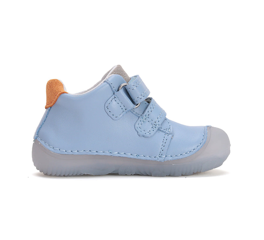 D.D.step boys / first steps/ barefoot leather shoes with Dragon detail in Sky Blue (S073-51696)