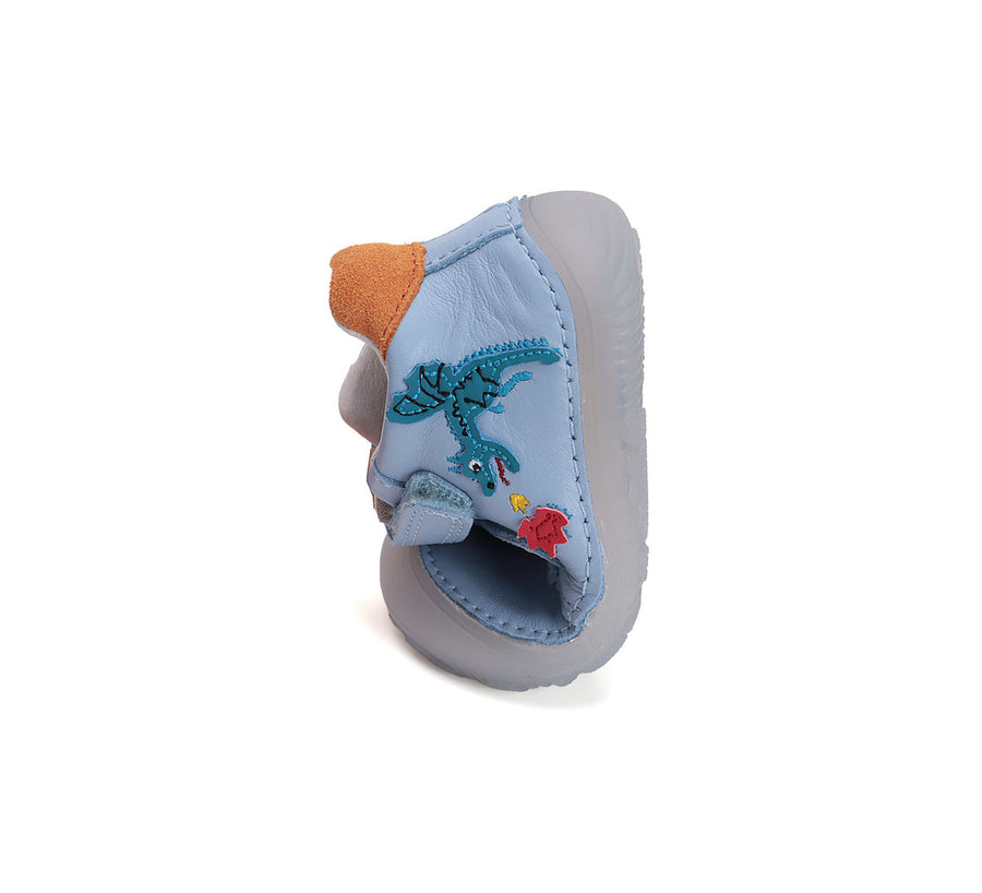 D.D.step boys / first steps/ barefoot leather shoes with Dragon detail in Sky Blue (S073-51696)