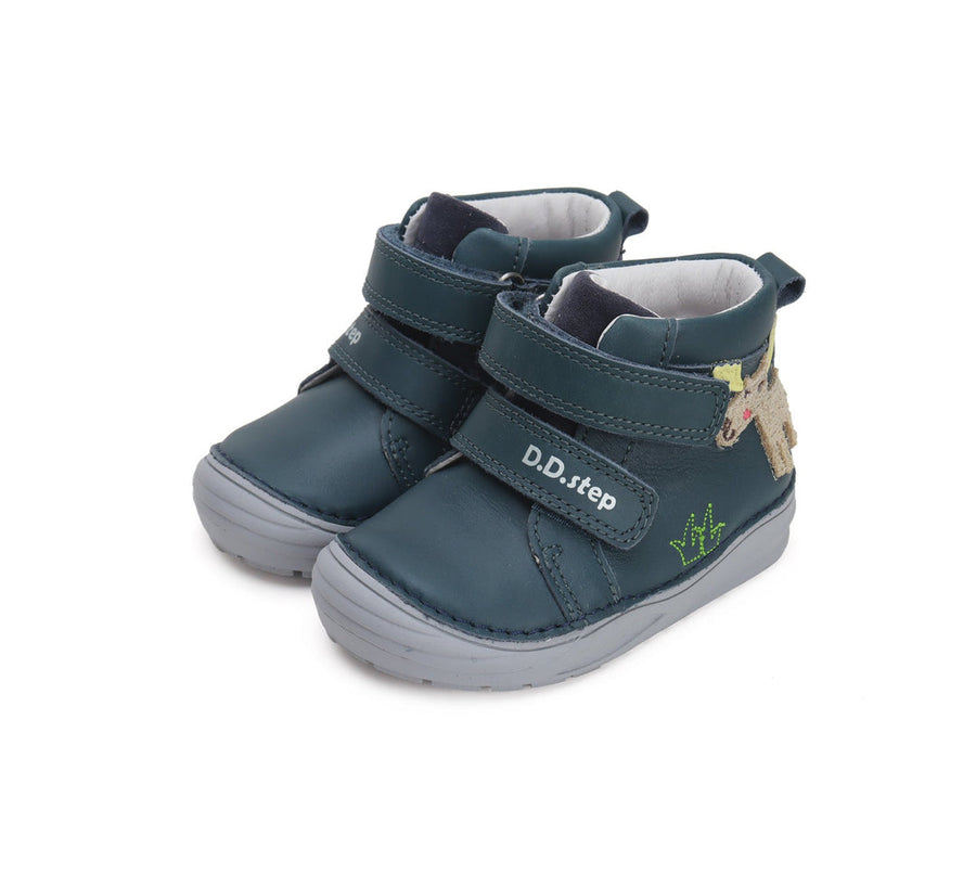 D.D.step boys leather/ warm lining boots/ first step / water-repellence / S071-42933A Royal Blue
