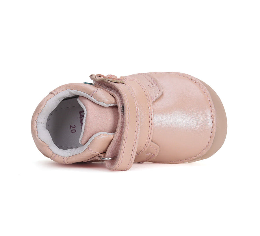 D.D.step girls barefoot/ first steps/ flower detail/ Light pink S070-51171