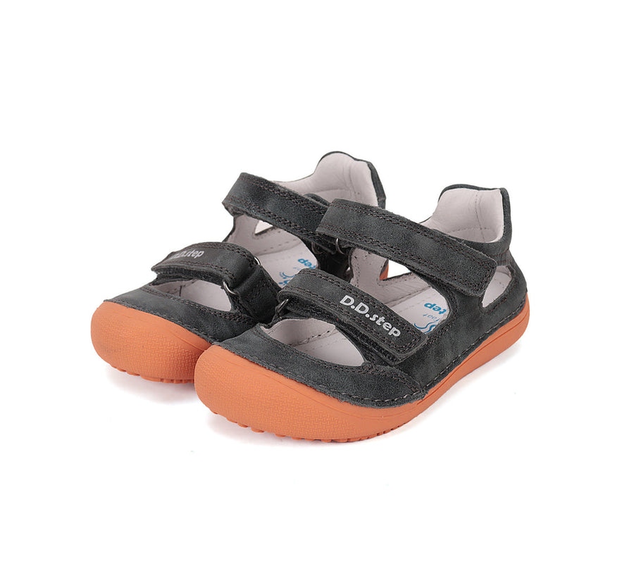 D.D.step boys barefoot leather sandals/Dark Grey H063-51185C