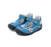 D.D.step boys leather/ barefoot/ first steps sandals/ Sky Blue H070-51434A