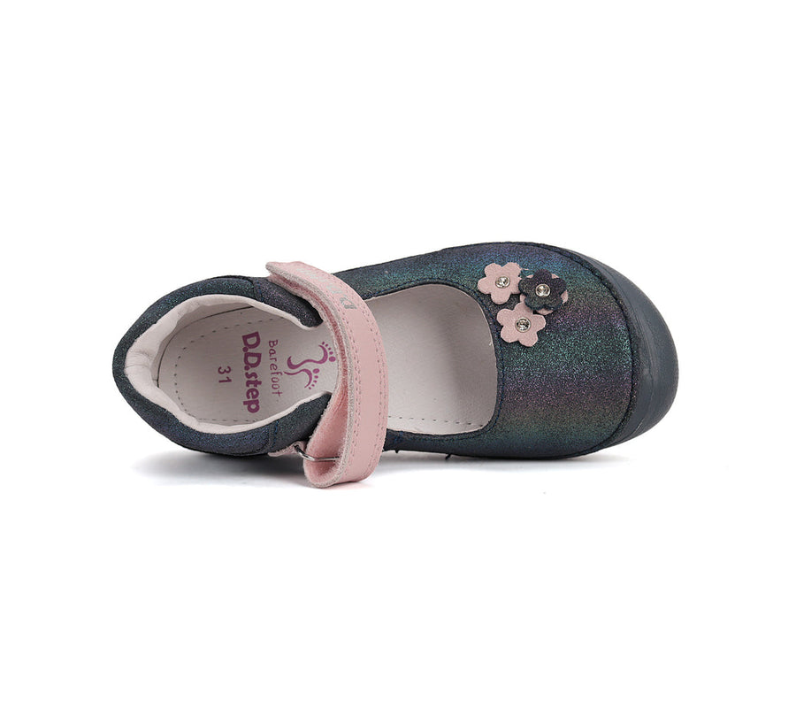 D.D.step girls barefoot leather ballerina/ Royal Blue H063-51878B
