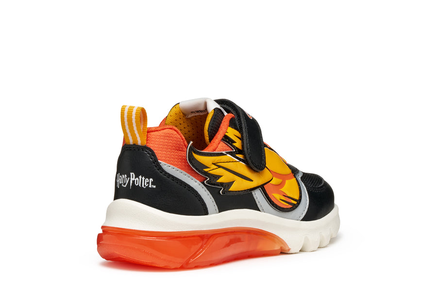 GEOX Ciberdron Junior Harry Potter boys sneakers with lights/Black/Orange