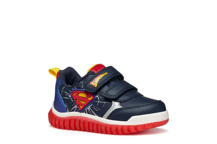 Geox Boys Lightyloo sneakers/ Superman /Navy/ Royal B565ZB