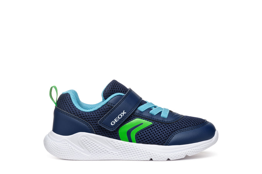 GEOX Sprintye Velcro unisex sneakers/ breathable sole/ Navy/Green J36GBA CF43U