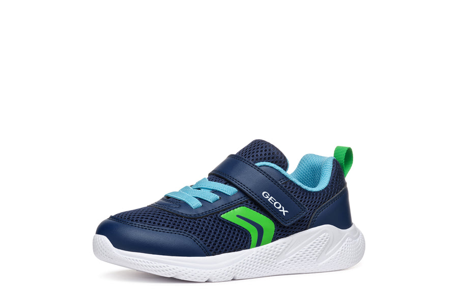 GEOX Sprintye Velcro unisex sneakers/ breathable sole/ Navy/Green J36GBA CF43U
