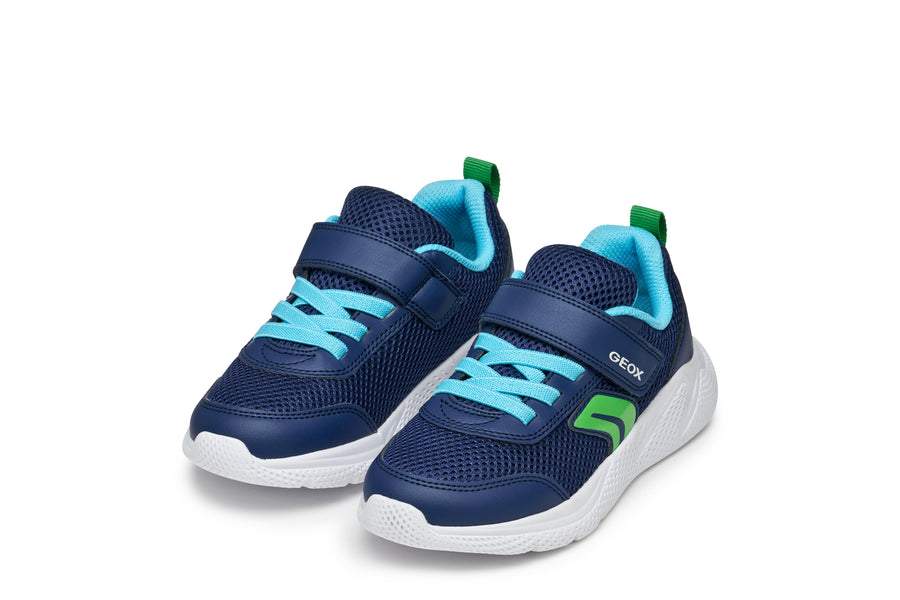 GEOX Sprintye Velcro unisex sneakers/ breathable sole/ Navy/Green J36GBA CF43U
