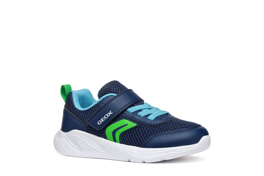 GEOX Sprintye Velcro unisex sneakers/ breathable sole/ Navy/Green J36GBA CF43U