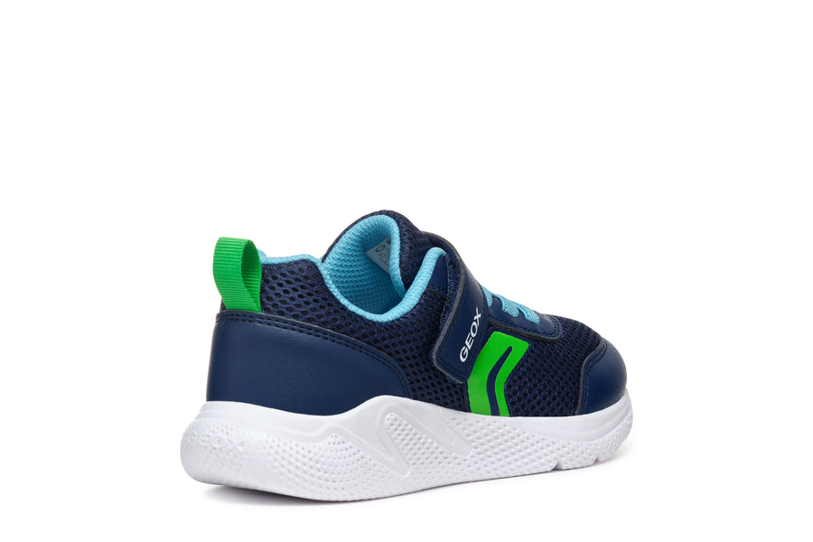 GEOX Sprintye Velcro unisex sneakers/ breathable sole/ Navy/Green J36GBA CF43U