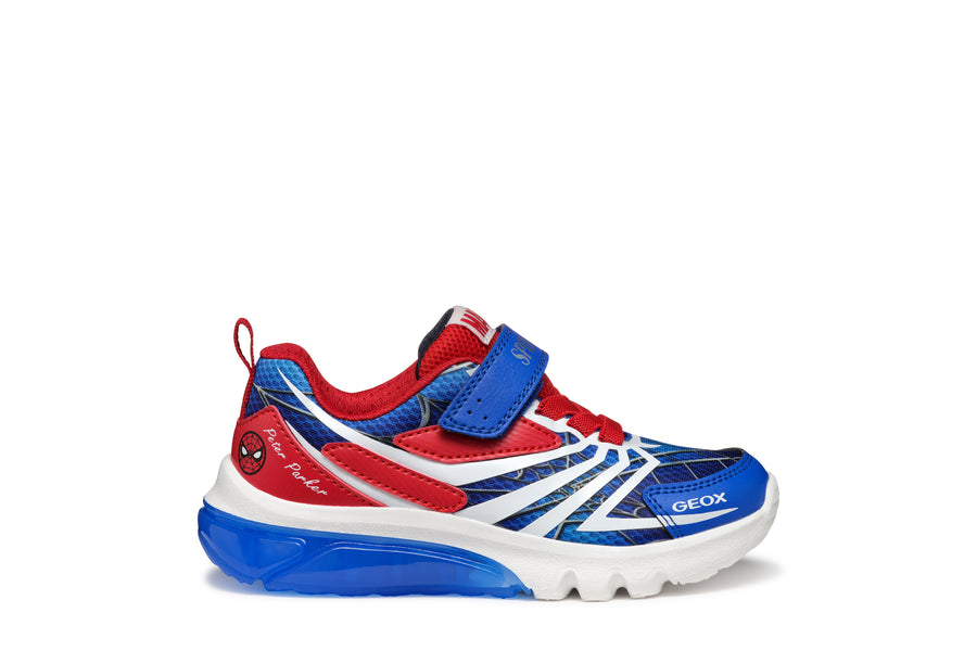 GEOX Ciberdron Junior Marvel/Spiderman boys sneakers with lights/Royal/Red J55LBH C0833