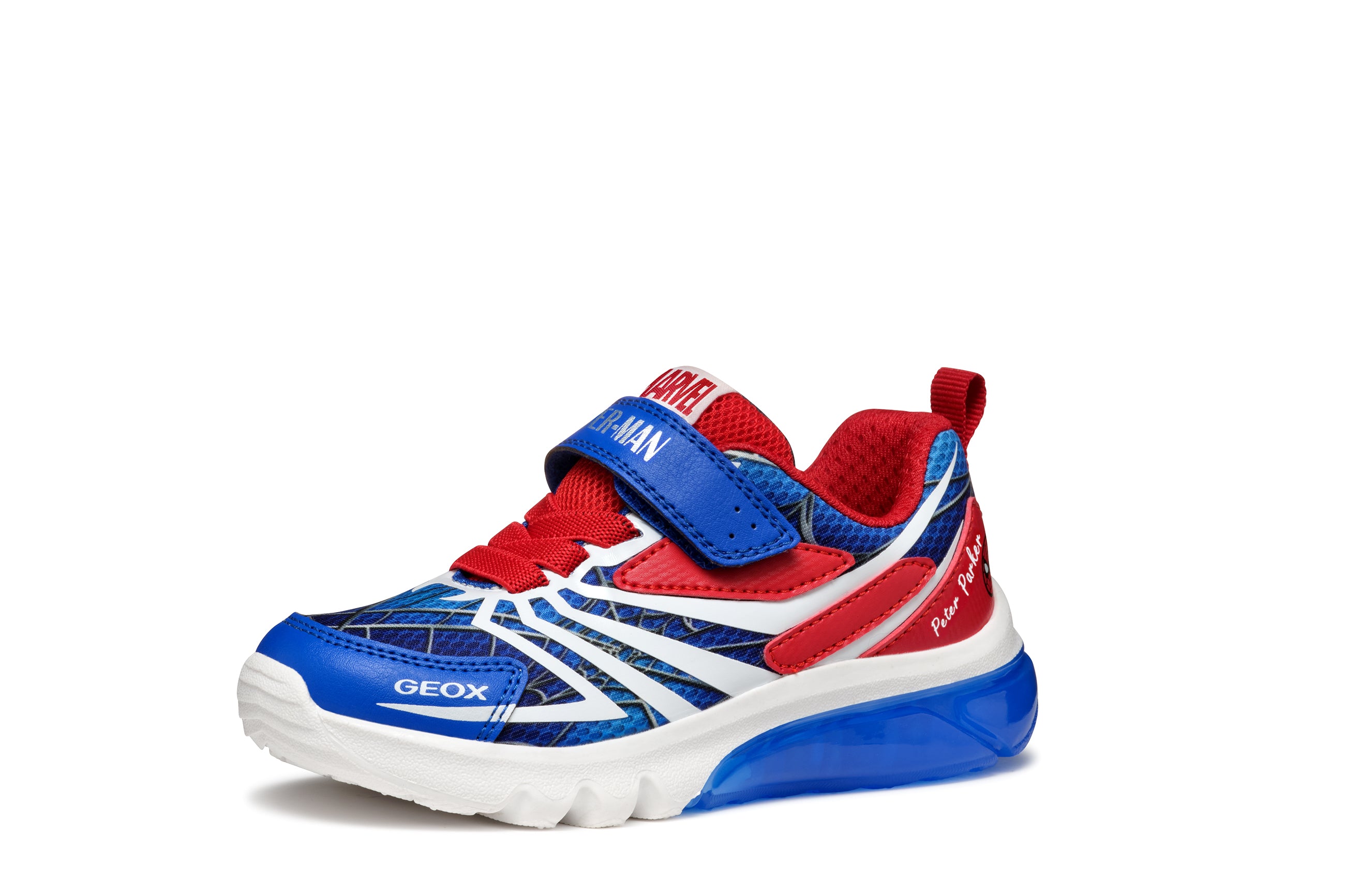 GEOX Ciberdron Junior Marvel/Spiderman boys sneakers with lights/Royal/Red J55LBH C0833