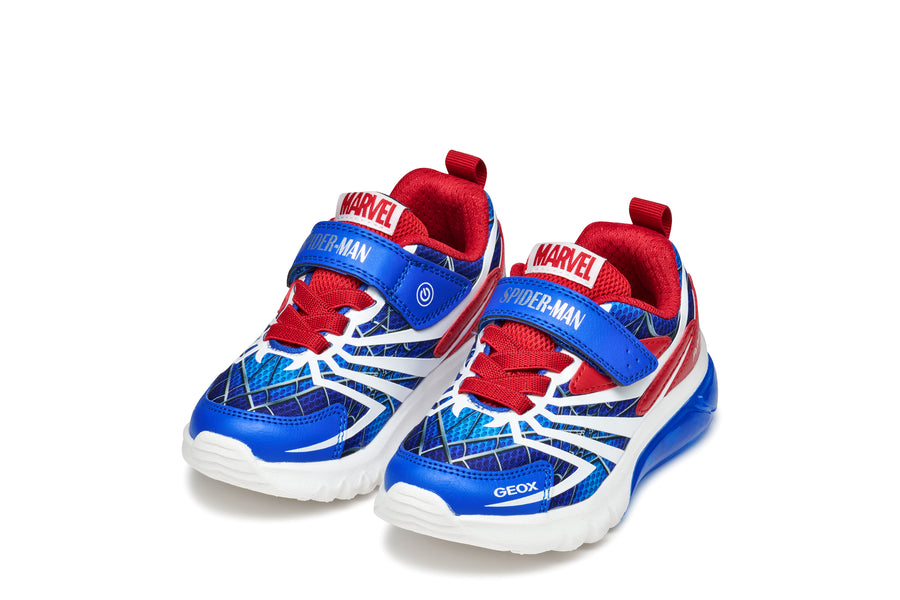 GEOX Ciberdron Junior Marvel/Spiderman boys sneakers with lights/Royal/Red J55LBH C0833