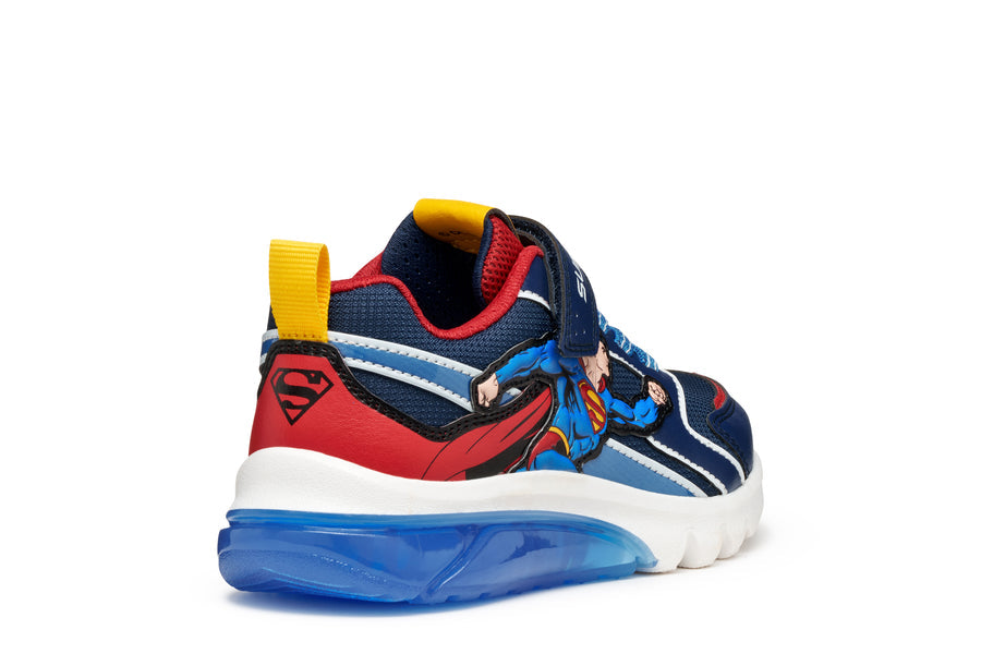 GEOX Ciberdron Junior Superman boys sneakers with lights/Blue/Red  J56LBD
