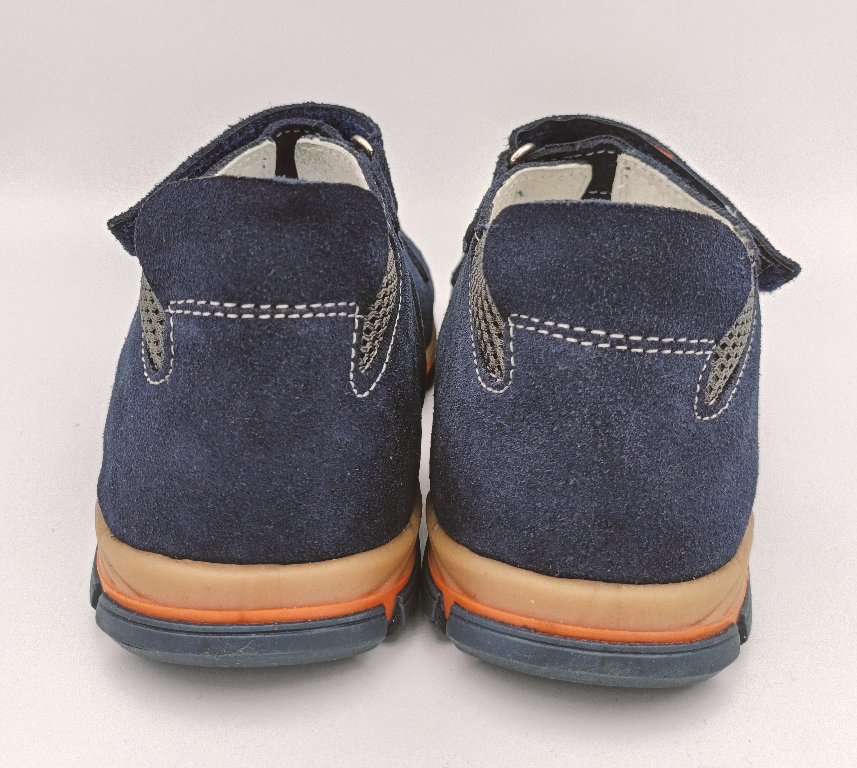 RenBut Boys leather sandals in Navy/Orange_3832.jpg