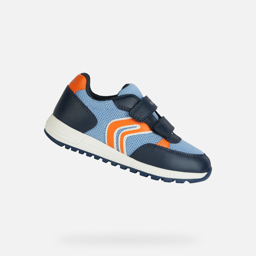 GEOX boys Velcro shoes/ sneakers  Alben Boy Light Blue/Orange J459EC_3284.jpg