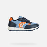 GEOX boys Velcro shoes/ sneakers  Alben Boy Light Blue/Orange J459EC_3285.jpg