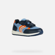 GEOX boys Velcro shoes/ sneakers  Alben Boy Light Blue/Orange J459EC_3286.jpg