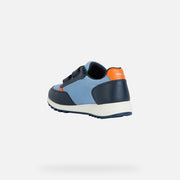 GEOX boys Velcro shoes/ sneakers  Alben Boy Light Blue/Orange J459EC_3287.jpg